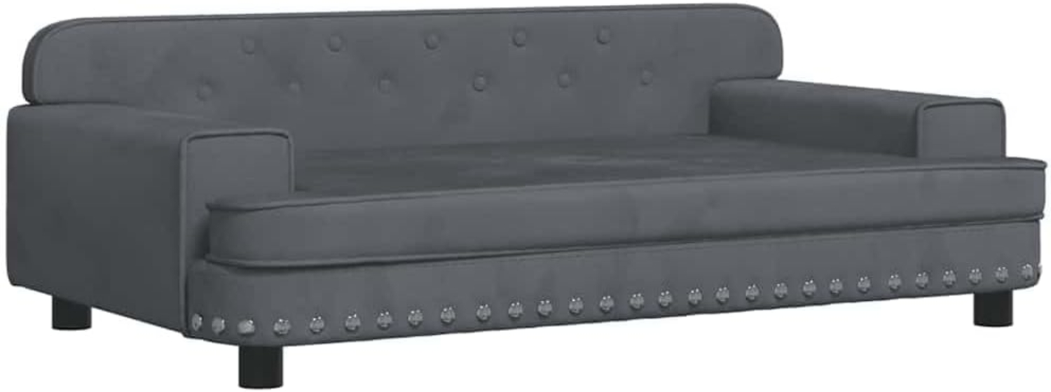 vidaXL Hundebett, Samt dunkelgrau, 30 x 53 x 90 cm Bild 1