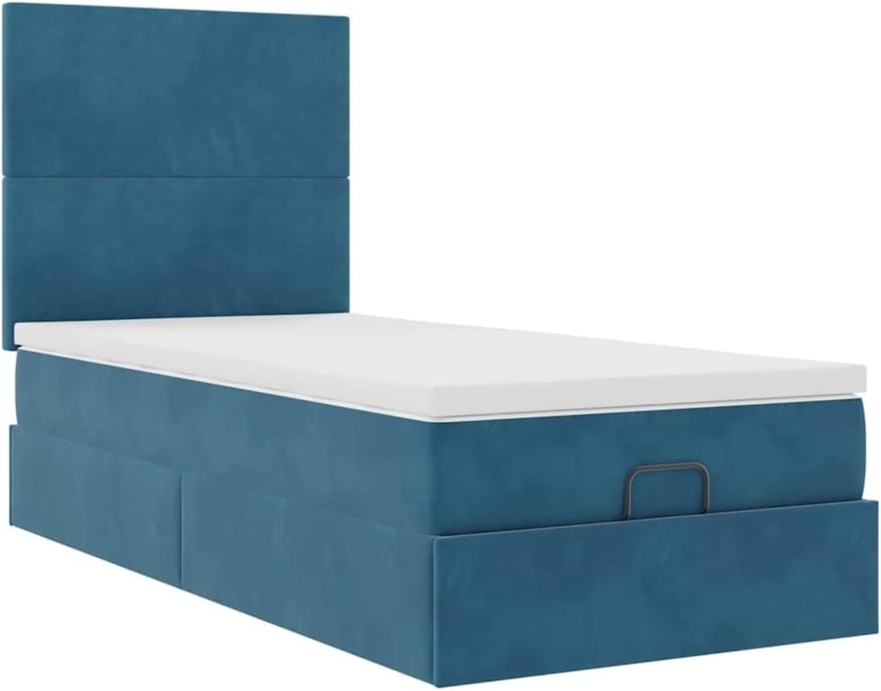 Ottoman-Bett mit Matratzen Dunkelblau 100x200 cm Samt 3313383 Bild 1