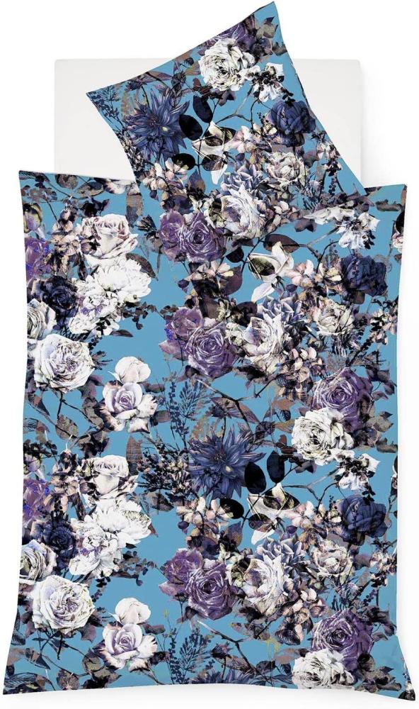 Fleuresse Mako-Satin Bettwäsche Bed Art S Tannum indigo | 155x220 cm + 80x80 cm Bild 1