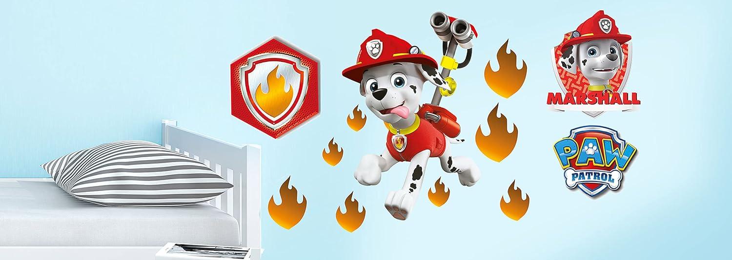 Wandaufkleber Paw Patrol Marshall 2 Aufkleberbögen Bild 1