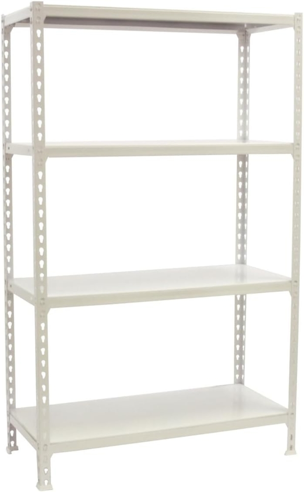 Simon Rack Schwerlastregal, 1500x900x300 mm, Bis 180 kg Belastbar, 4 Verstellbare Ablagen, Kellerregal, Lagerregal, Weiss - Simonclick Bild 1