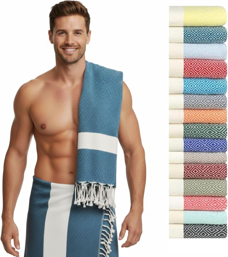 furora HOLIDAY Saunatuch Saunahandtuch Saunatuch Damen + Herren, Hamamtuch groß 100x200 XXL Bild 1