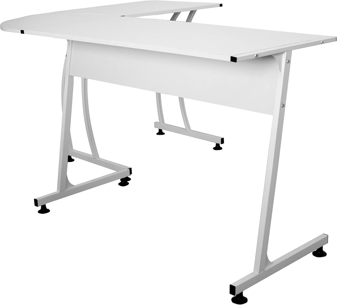 Gardenia Corner Weiß Eckschreibtisch Stahl, 112,5 x 147,5 x 74 Bild 1