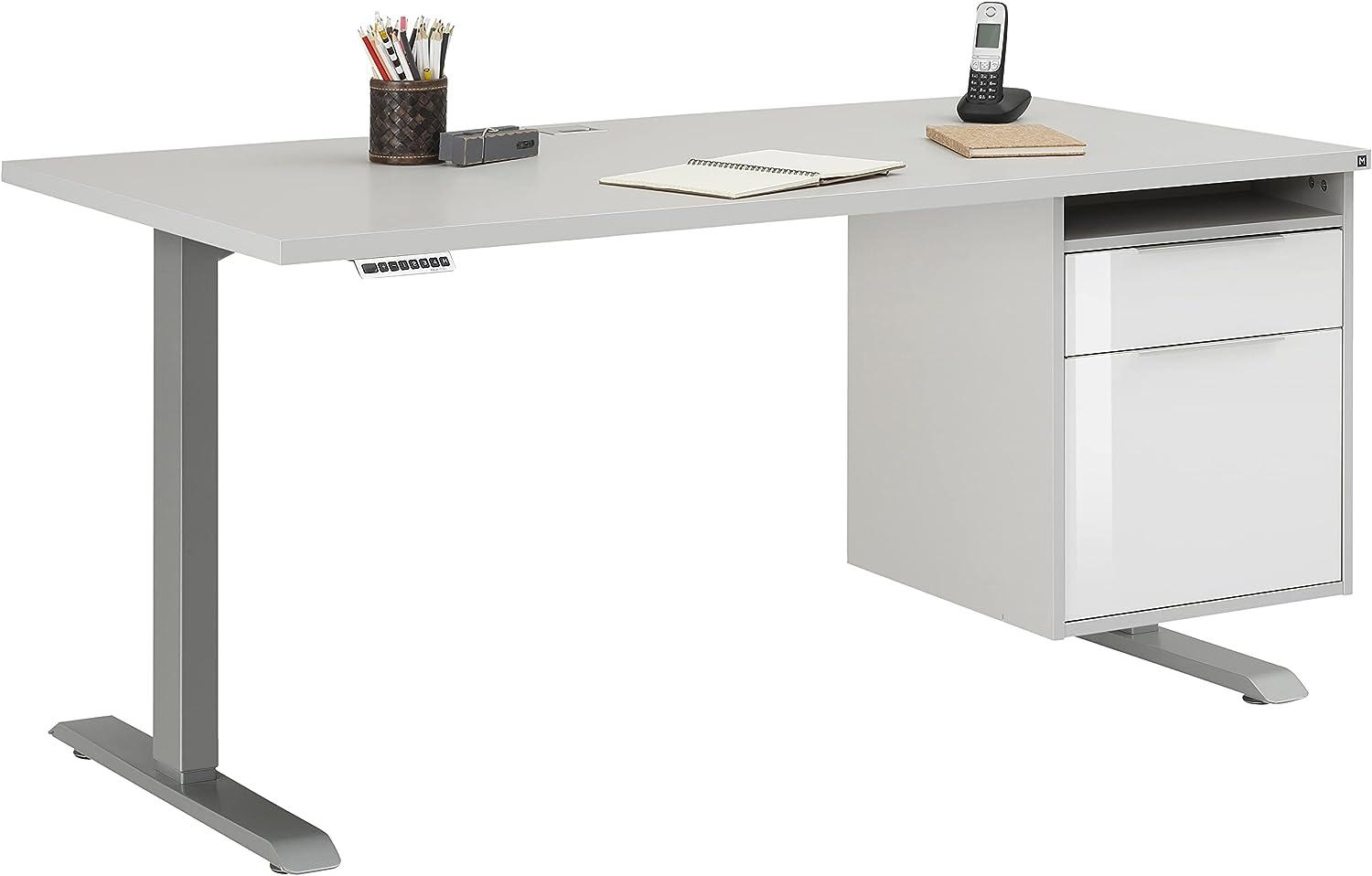 Schreibtisch >EDJUST< (BxHxT: 150 x 120 x 80 cm) in Metall platingrau - platingrau Bild 1