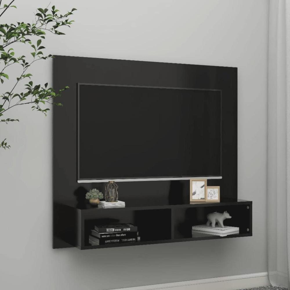TV-Wandschrank Schwarz 102 x 23,5 x 90 cm Holzwerkstoff Bild 1