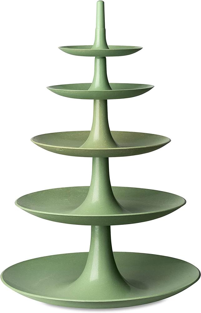 Koziol Etagere Babell Big, Servierständer, Kunststoff-Holz-Mix, Nature Leaf Green, 7185703 Bild 1