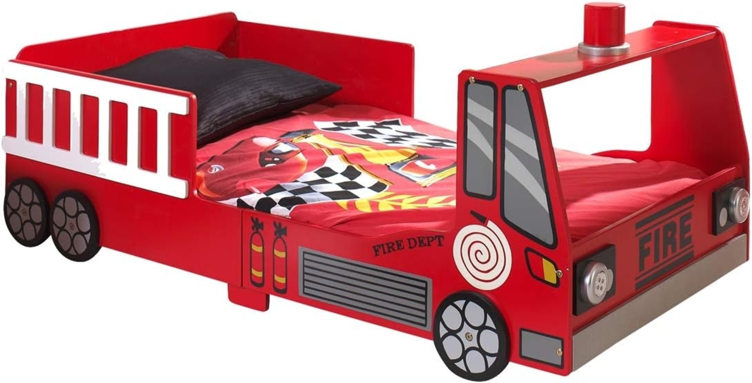 Vipack Toddler Fire Truck Bett 70x140 cm Rot Bild 1