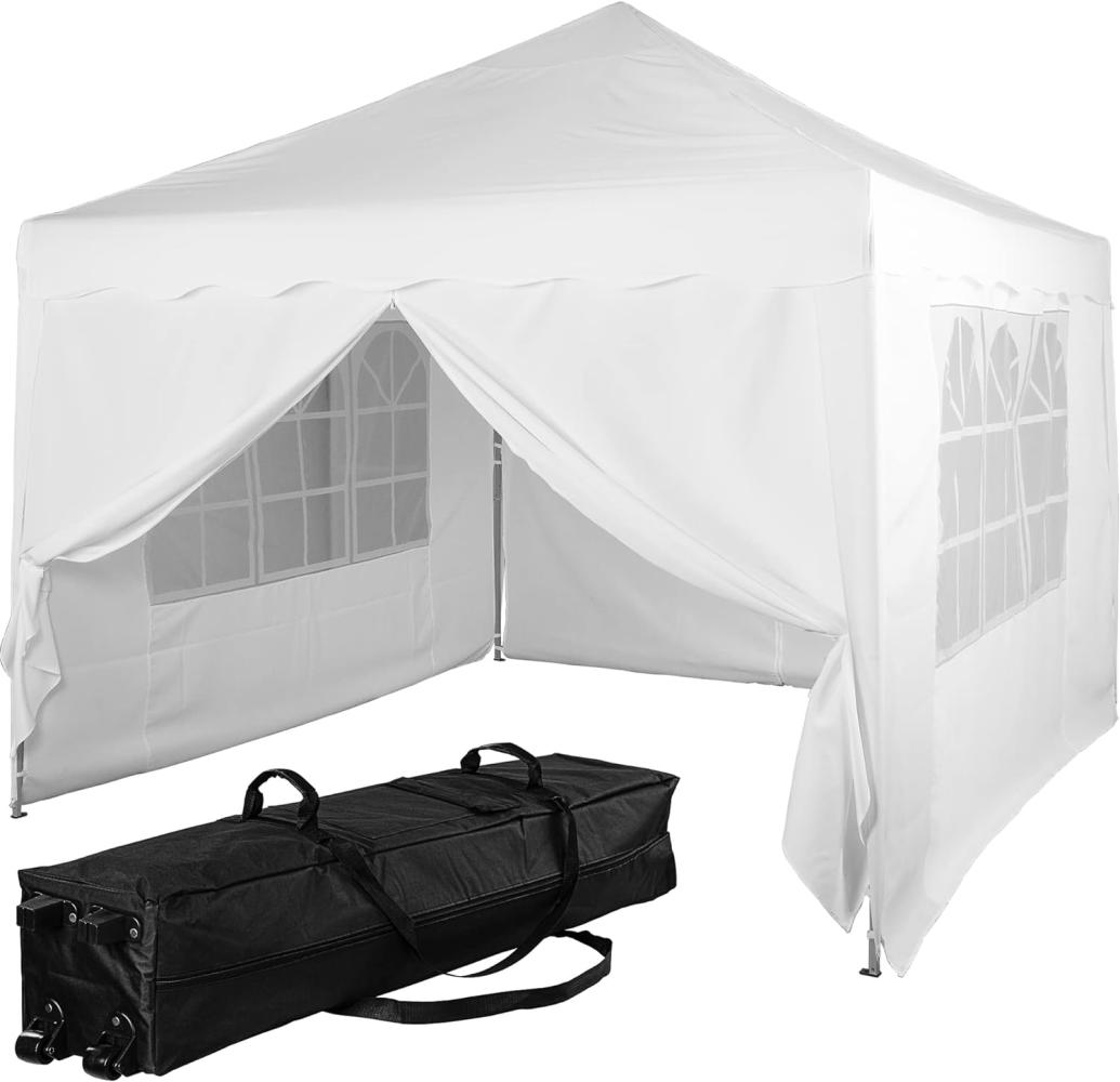 INSTENT® Pavillon "BASIC" 3x3,Trolley, Stahl, weiß, 4 Seitenteile Bild 1