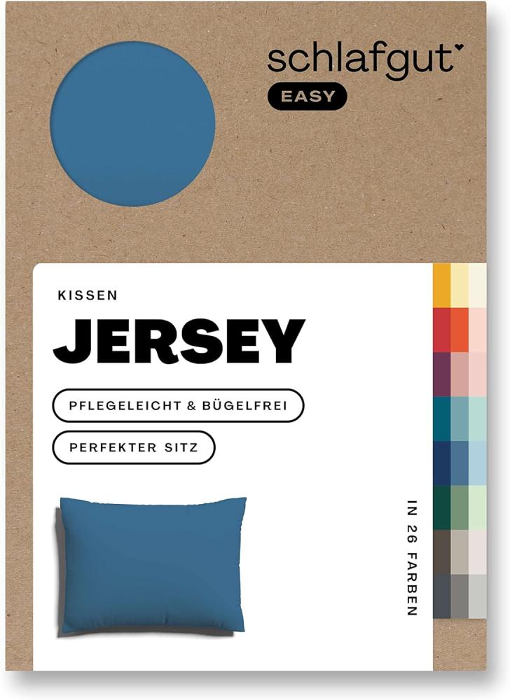 Schlafgut Kissenbezug EASY Jersey|Kissenbezug einzeln 70x90 cm| blue-mid Bild 1