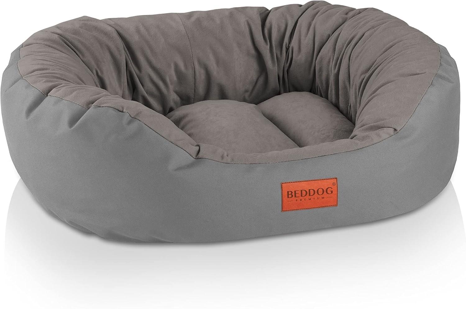 BedDog Hundebett Grosse Hunde - Hundekissen - Hundekorb - Ovales Hundekörbchen - Hundesofa - Hundebetten für Große Hunde - Dog Bed - Hunde Bett - Körbchen Hund aus Alicante-Gewebe L, STEEL-GREY (grau) Bild 1