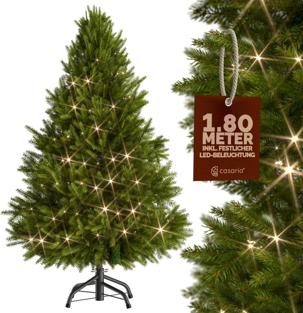 Casaria Künstlicher Weihnachtsbaum, 140 cm LED Lichterkette Edeltanne 470 Spitzen Naturgetreu Bild 1