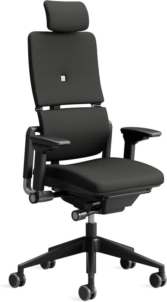 Steelcase Please Bürostuhl mit Bezug in Onyx Schwarz mit Kopfstütze, 64. 5 x 52. 5 x 115cm Bild 1