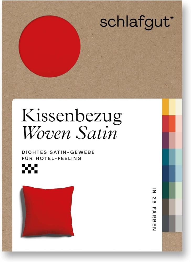 Schlafgut Woven Satin Bettwäsche|Kissenbezug einzeln 40x40 cm| red-deep Bild 1