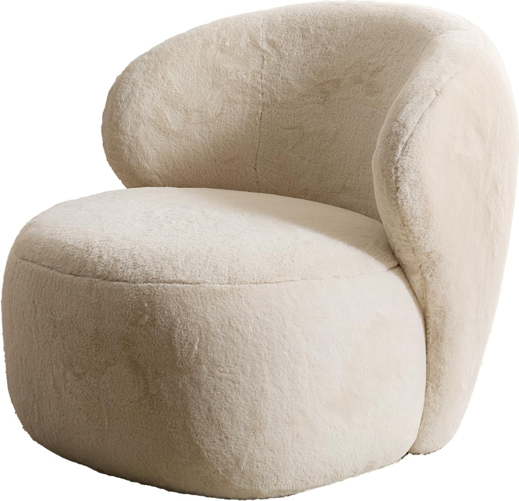 Loungesessel Pulo 80x80 cm Plüsch Creme-Weiß Bild 1