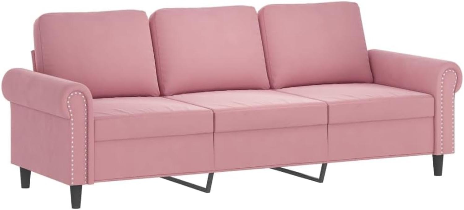 3-Sitzer-Sofa Rosa 180 cm Samt (Farbe: Rosa) Bild 1