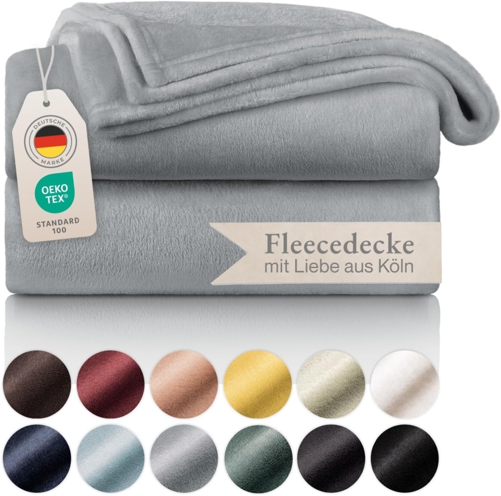 Blumtal Kuscheldecke aus Fleece - hochwertige Decke, Oeko-TEX® Zertifiziert in 270x230 cm, Kuscheldecke flauschig als Sofadecke, Tagesdecke oder Winterdecke, Grau Bild 1