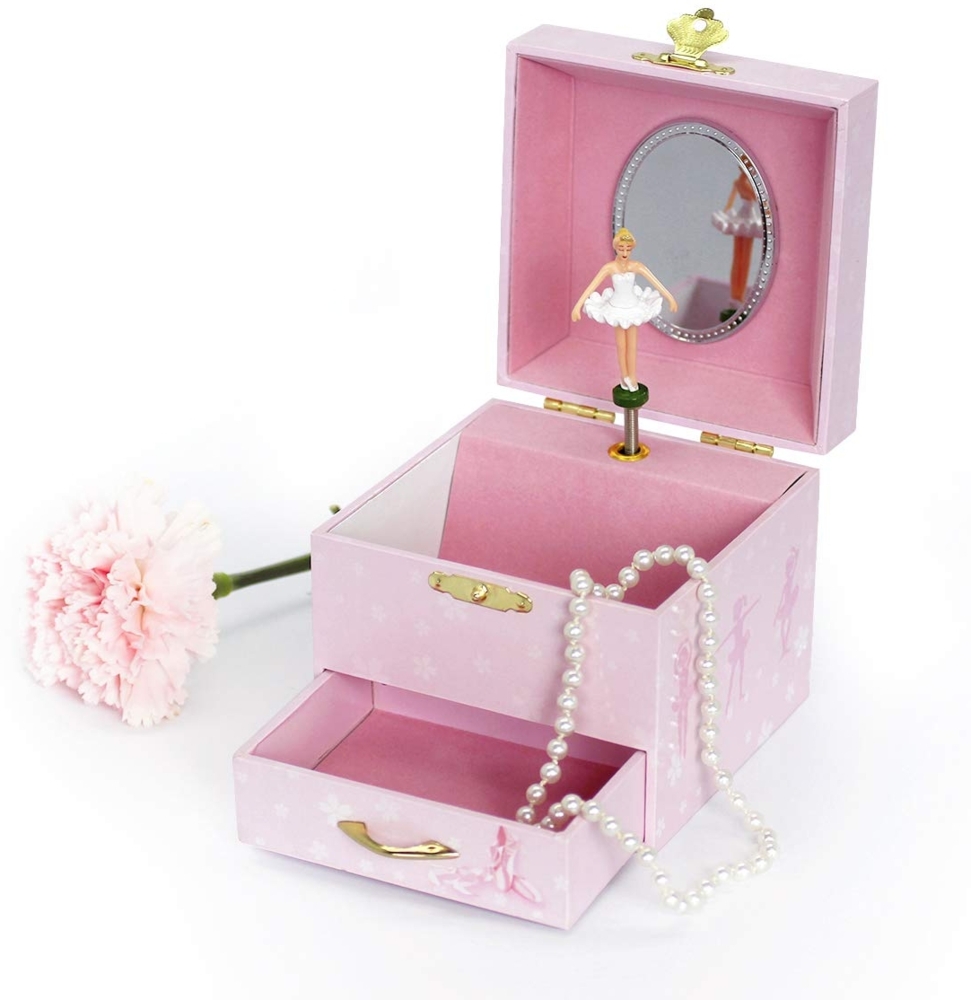 Phosphoreszierende Spieldose Tänzerin Rosa Schuhe Klein - Leuchtet in der Nacht Bild 1