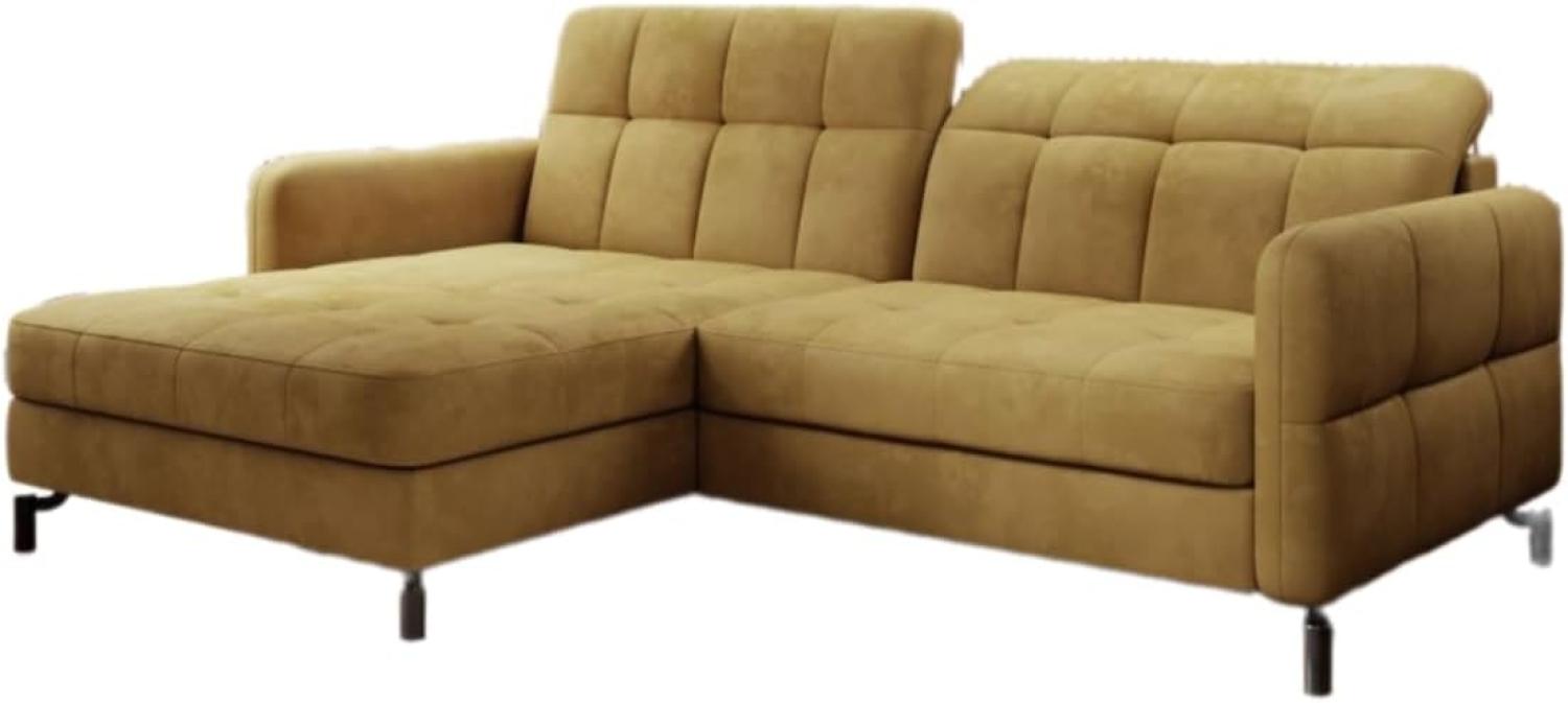 Designer Sofa Loria mit Schlaf- und Klappfunktion Senf Links Bild 1