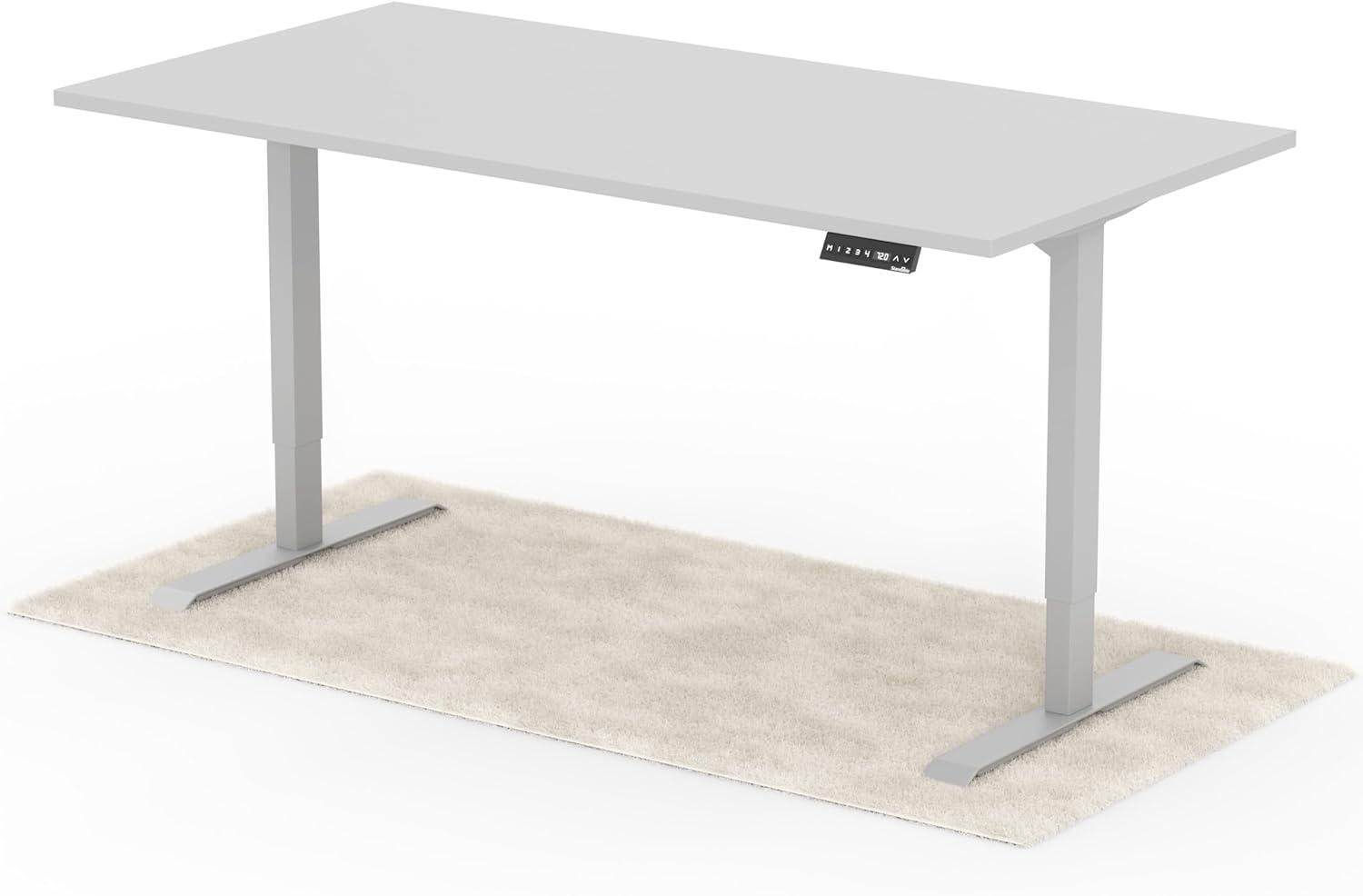 elektrisch höhenverstellbarer Schreibtisch DESK 180 x 90 cm - Gestell Grau, Platte Grau Bild 1