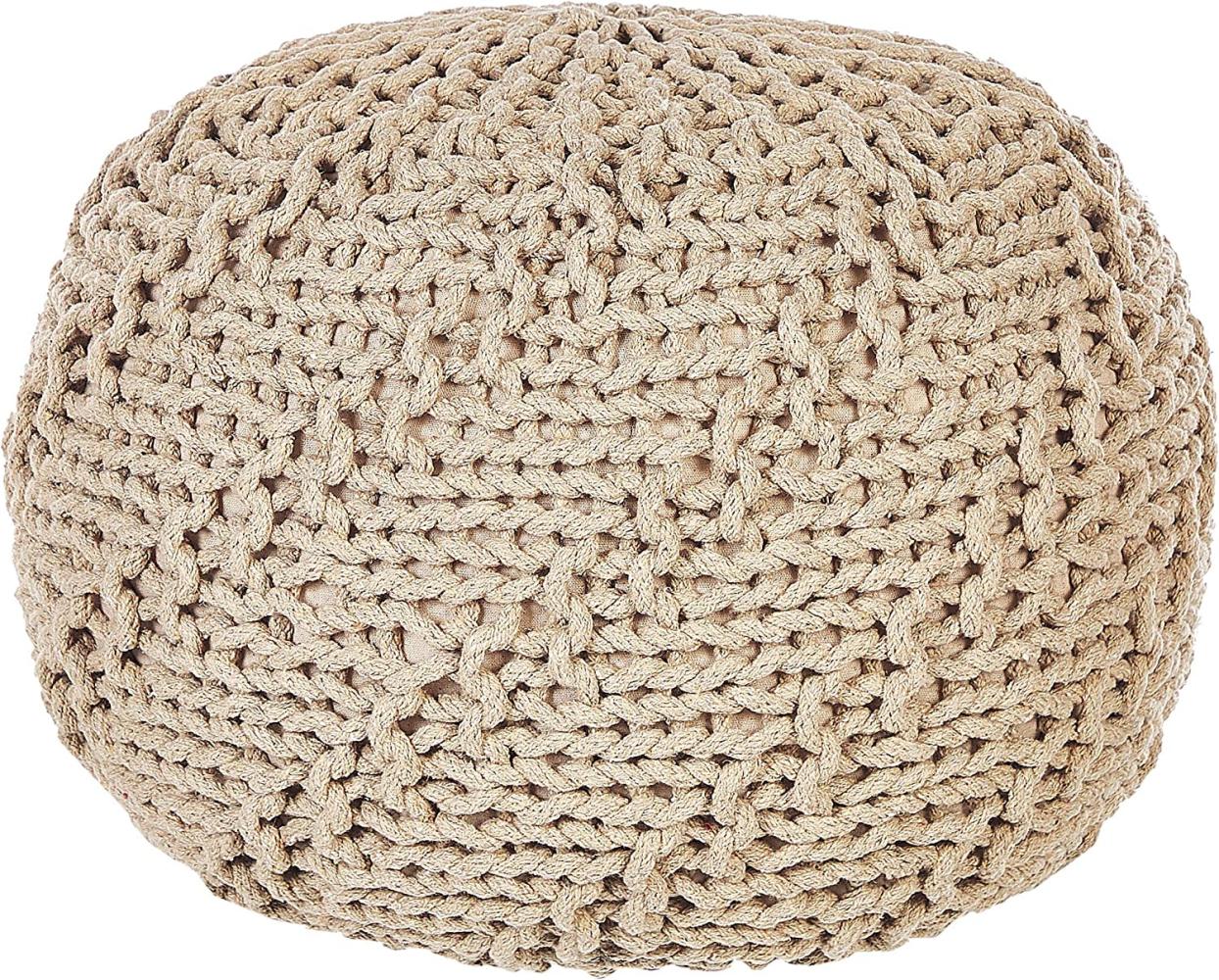 Ottomane PRIENE Beige Baumwolle 50 cm 50 cm Bild 1