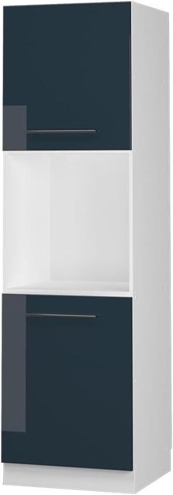 Vicco Herdschrank Fame-Line Weiß Dunkelblau Hochglanz 60 cm 2 Türen Bild 1