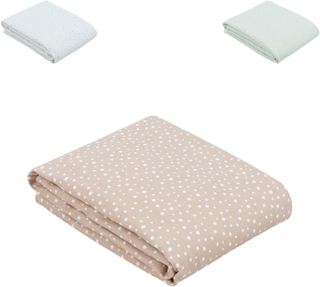 Kikkaboo Babydecke 100x100 cm Musselindecke Babydecke aus Baumwolle, ab Geburt beige Bild 1