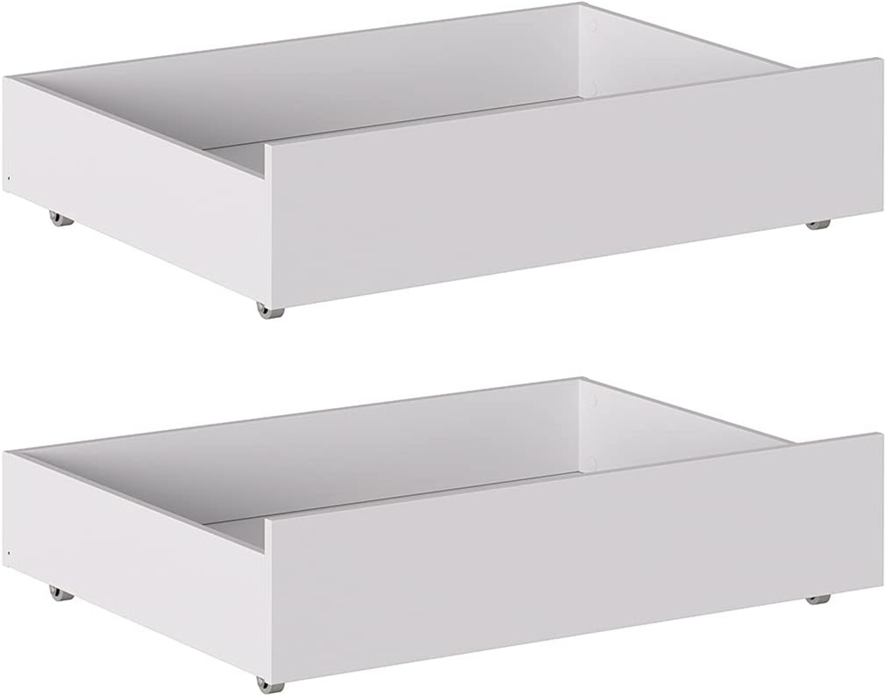 Iconico Home MIK, Unterbettkommode, Holzverbund, matt, Weiß, 100,5 x 68 x 21 cm, 2 Stück Bild 1