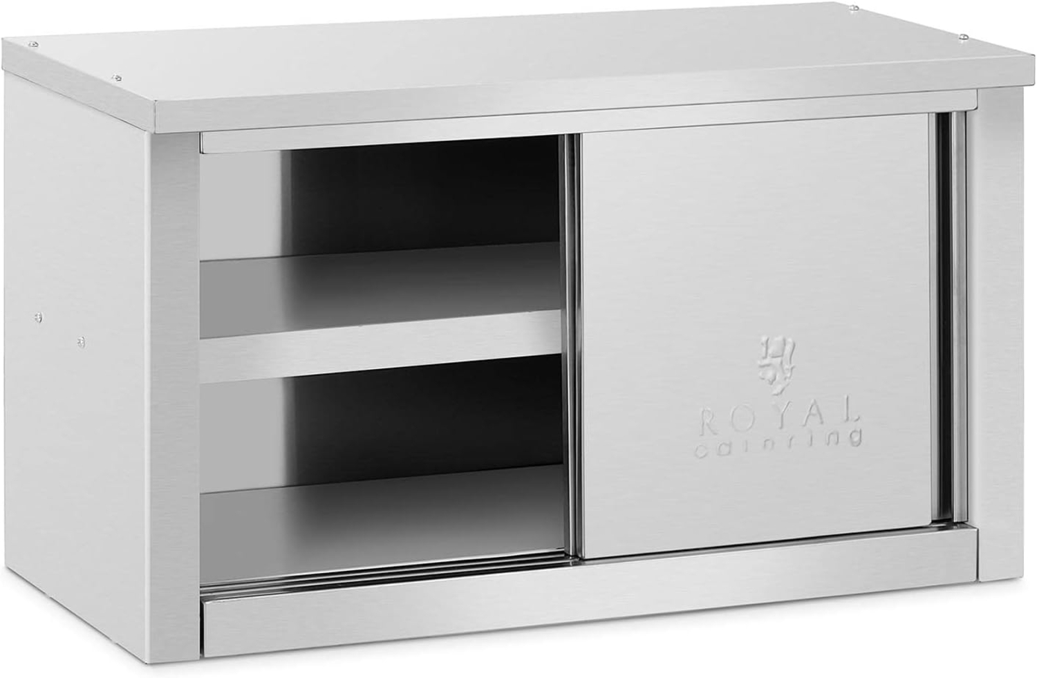 Royal Catering Wandhängeschrank 90 x 40 x 50 cm Edelstahl Hängeschrank mit Schiebetüren 60 kg pro Fach Bild 1