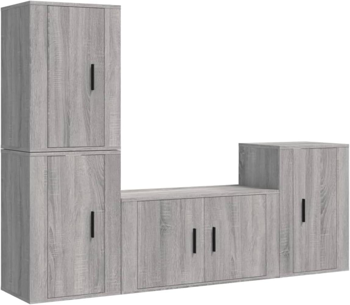 vidaXL 4-tlg. TV-Schrank-Set Grau Sonoma Holzwerkstoff 3188612 Bild 1