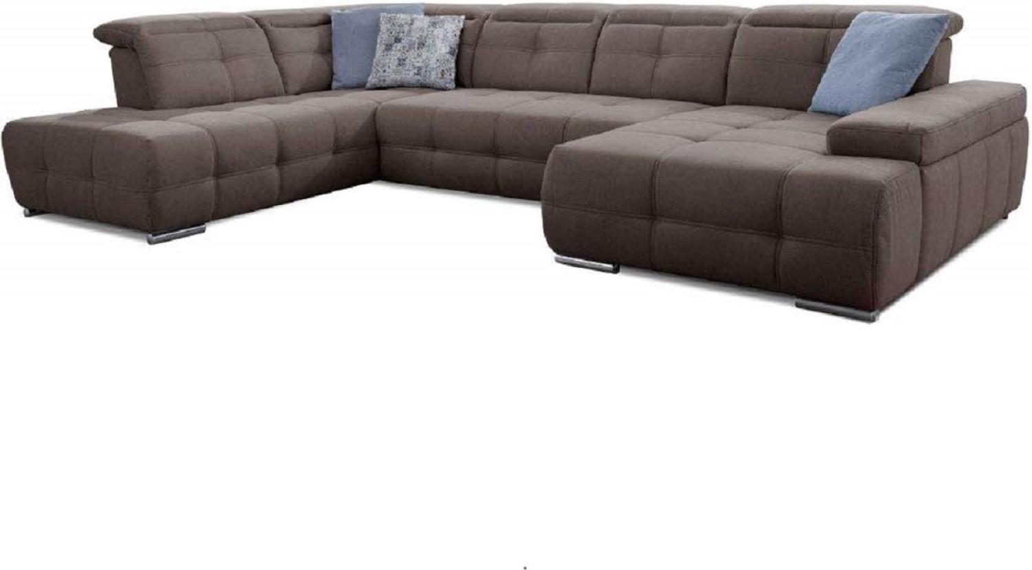 Cavadore Wohnlandschaft Mistrel mit Bettfunktion / Schlafsofa mit leichter Fleckentfernung dank Soft Clean / Geeignet für Haushalte mit Kindern, Haustieren /343 x 77 x 228 / braun Bild 1