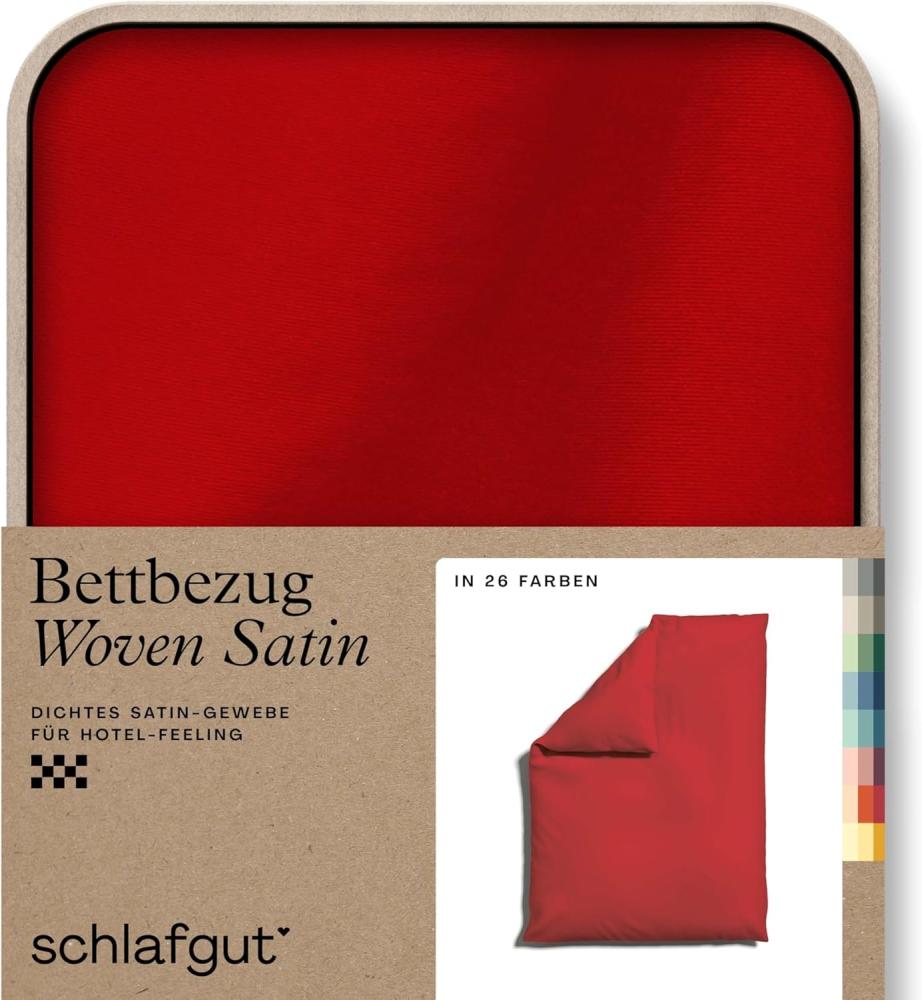 Schlafgut Woven Satin Bettwäsche|Bettbezug einzeln 155x220 cm| red-deep Bild 1