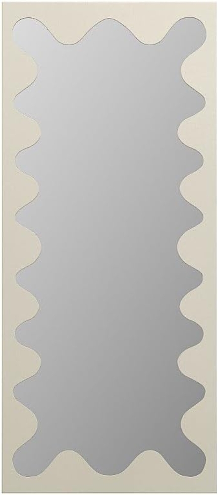 Vente-unique - Großer Spiegel mit Wellenstruktur - Metall - 70 x 160 cm - Beige - GANSU Bild 1
