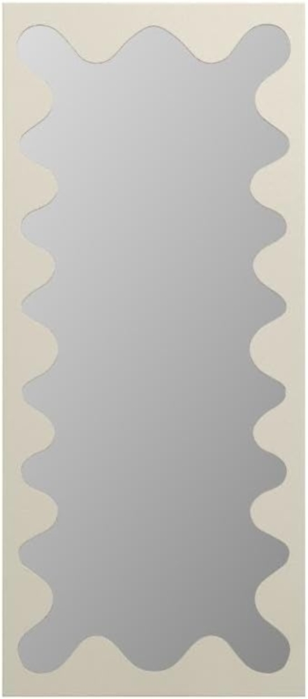 Vente-unique - Großer Spiegel mit Wellenstruktur - Metall - 70 x 160 cm - Beige - GANSU Bild 1