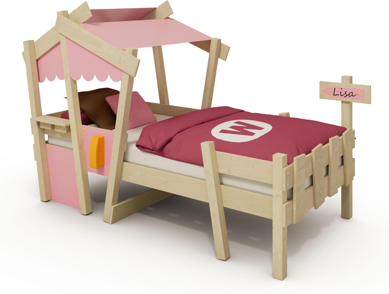 Wickey Kinderbett CrAzY Comfy 90x200 cm – Abenteuerliches Design für Kinderträume (Kreativer Spiel- und Schlafbereich, Einzelbett), Massives, langlebiges Holz Bild 1