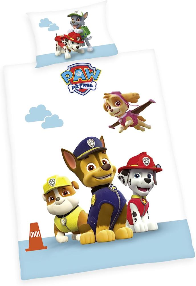 Herding Flanell Paw Patrol Flanell Bettwäsche Bettbezug 100 x 135 cm Kopfkissenbezug 40 x 60 cm Bild 1