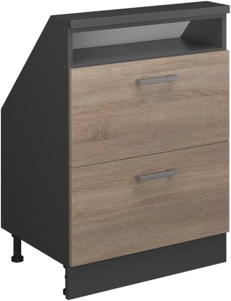 Dachschrägenschrank Rion Sonoma/Anthrazit mit 2 Schubladen Vicco Bild 1