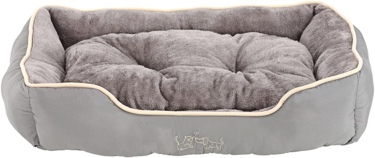 Dehner Tierbett Sammy, rechteckig, grau, versch. Größen, hochwertiges Hundebett / Katzenbett, mit herausnehmbarem Liegekissen Bild 1