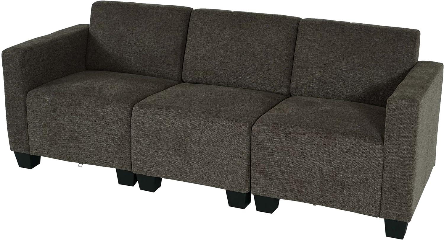 Modular 3-Sitzer Sofa Couch Lyon, Stoff/Textil ~ braun Bild 1