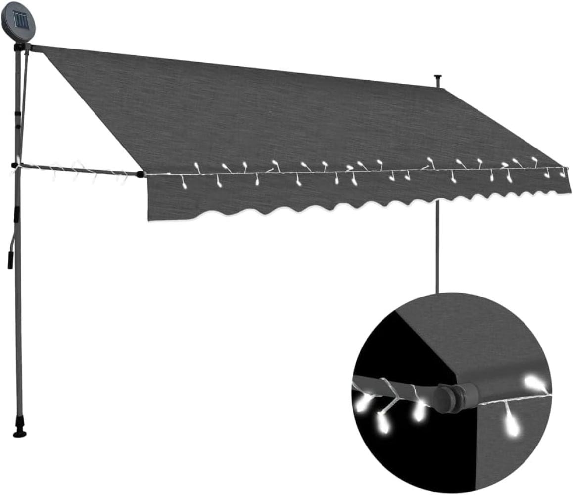 vidaXL Einziehbare Markise Handbetrieben mit LED 350 cm Anthrazit 145867 Bild 1