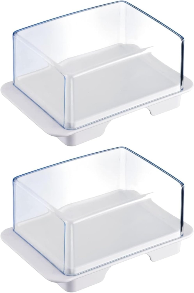 WESTMARK Butterdose 2 Stk, Kunststoff, Exclusiv, Weiß/Transparent, Kühlschrank-Butterdose, PP, SAN Bild 1
