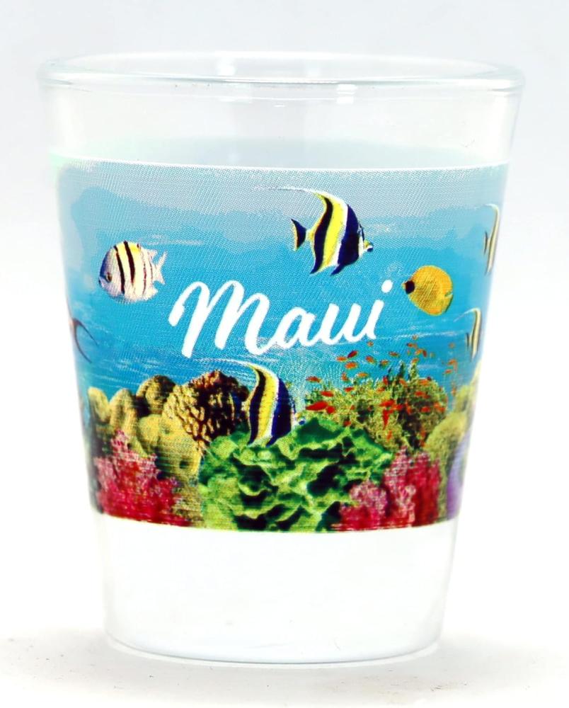 Maui Hawaii Tropische Fische und Schildkröte Shot Glas Bild 1