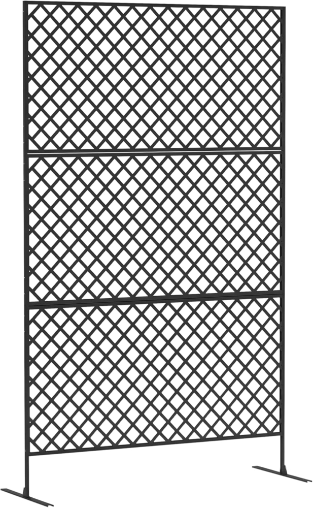 Outsunny Paravent 3-teilig 122 x 198 cm Freistehend in Gitter (Raumteiler, 3 St, Trennwand), aus Stahl, für Garten, Balkon, Terrasse, Schwarz Bild 1
