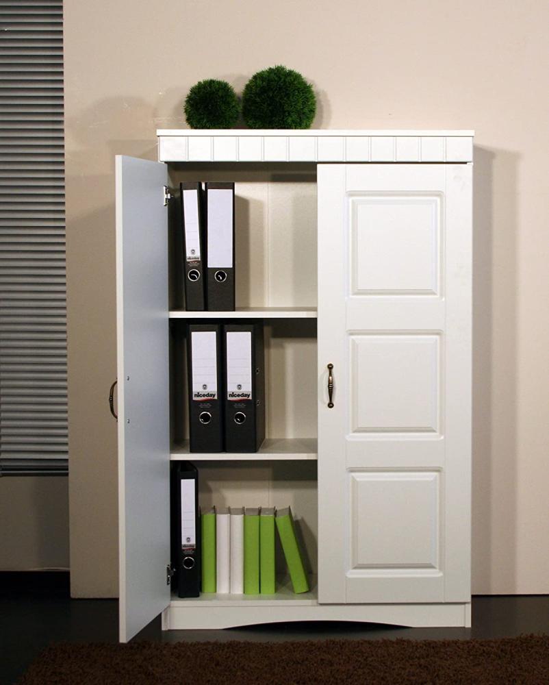 Aktenschrank im Landhausstil, in weiß Bild 1