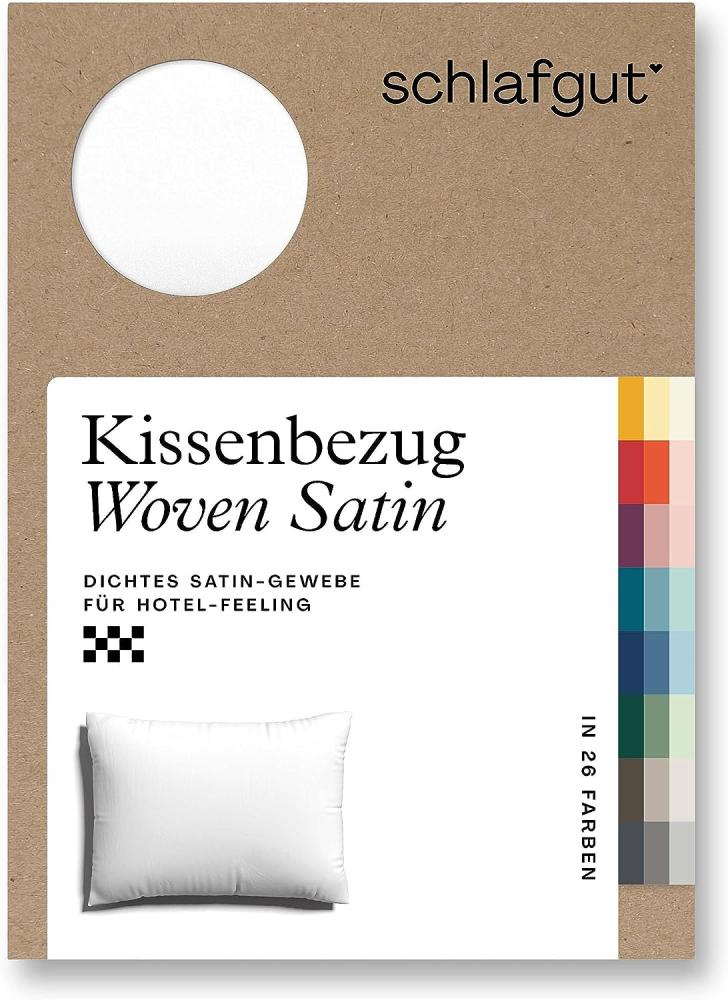 Schlafgut Woven Satin Bettwäsche|Kissenbezug einzeln 60x80 cm| full-white Bild 1