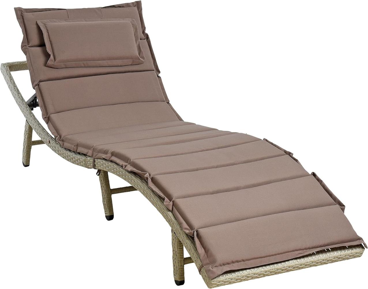 Sonnenliege Polyrattan XXL Beige Bild 1