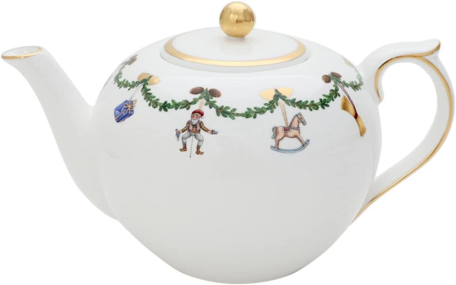 Royal Copenhagen Star Fluted-xmas Teekanne, Porzellan, Mehrfarbig, 1400ml Bild 1