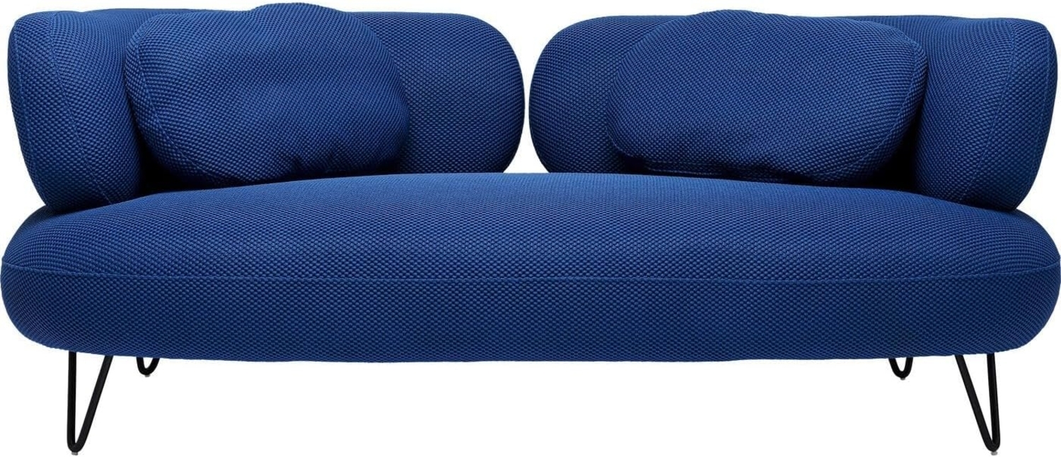 Kare Design Sofa Peppo 2-Sitzer, Blau, Pflegeleicht, Weich, Kuschelsofa, Couch, Loveseat, Wohnzimmer, Stahlfüße, Teilzerlegt, 72x182x95 cm (H/B/T) Bild 1