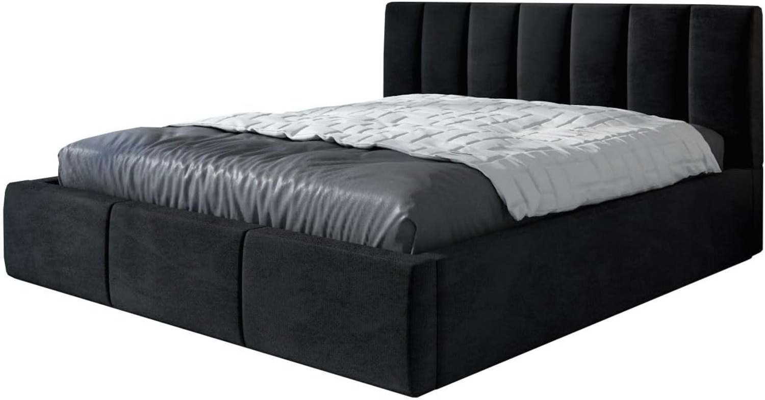 Polsterbett LISI 180x200 mit Matratze, Bettkasten und Lattenrost. Farbe: Schwarz 20 Bild 1