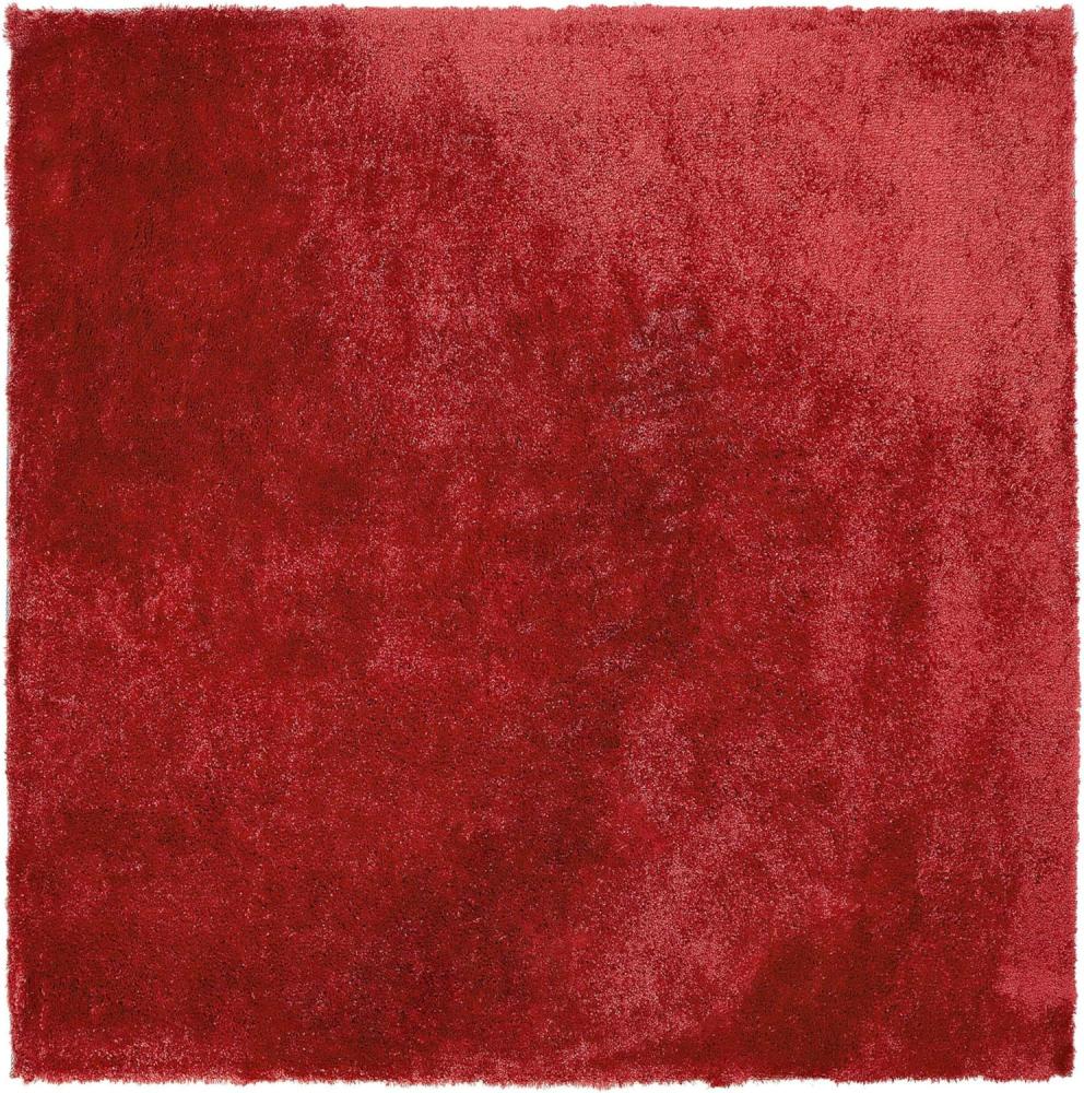 Teppich rot 200 x 200 cm Shaggy EVREN Bild 1