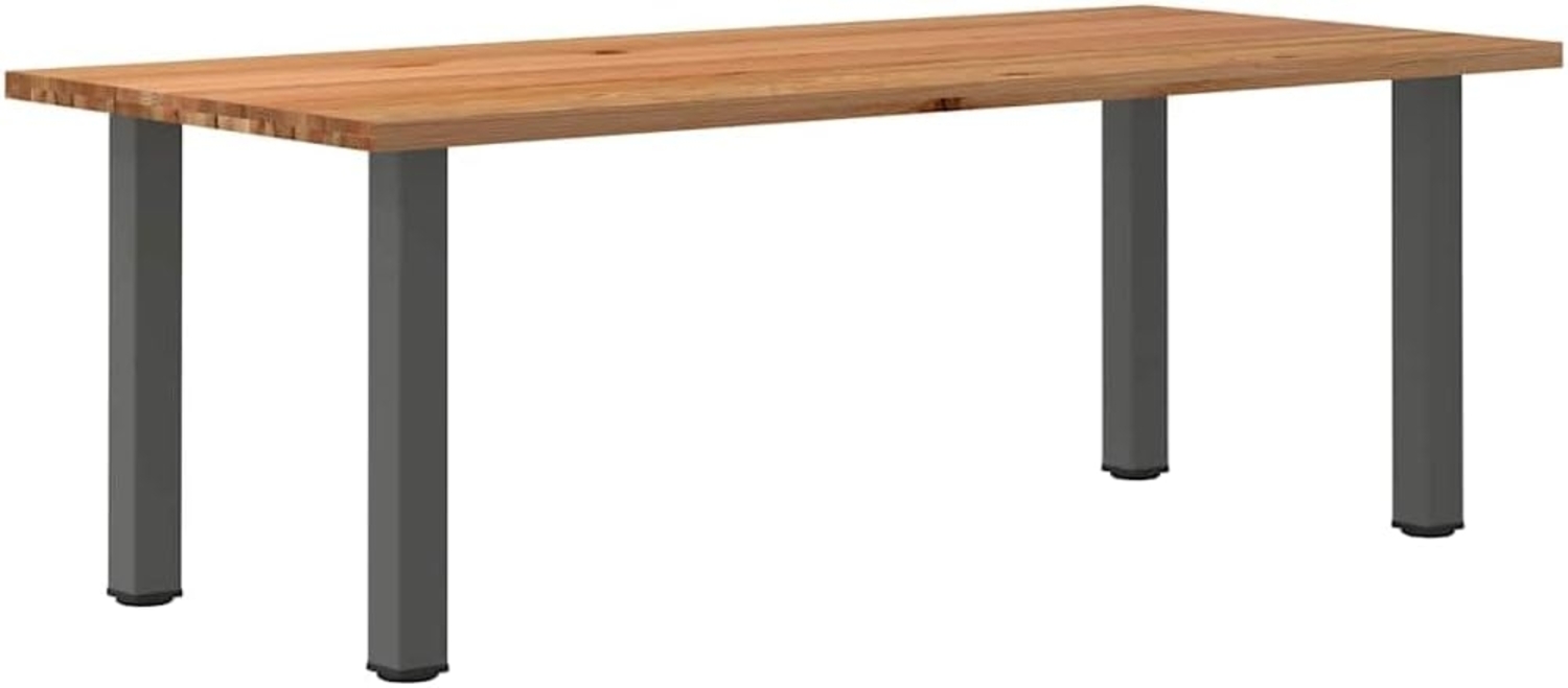 Esstisch Hellbraun 220 x 100 x 74 cm Massivholz Eiche Rechteckig 3304630 Bild 1